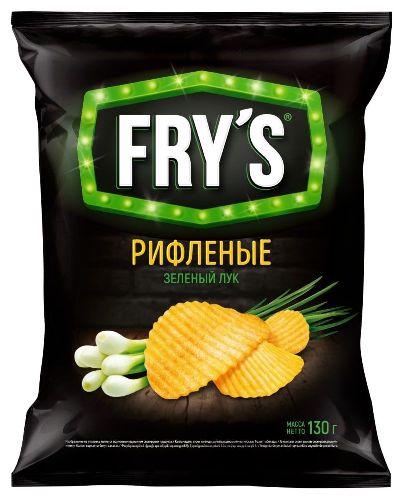 Чипсы из натурального картофеля FRY’S со вкусом Зеленый лук 130г купить в  Красноярске с доставкой на дом в интернет-магазине 