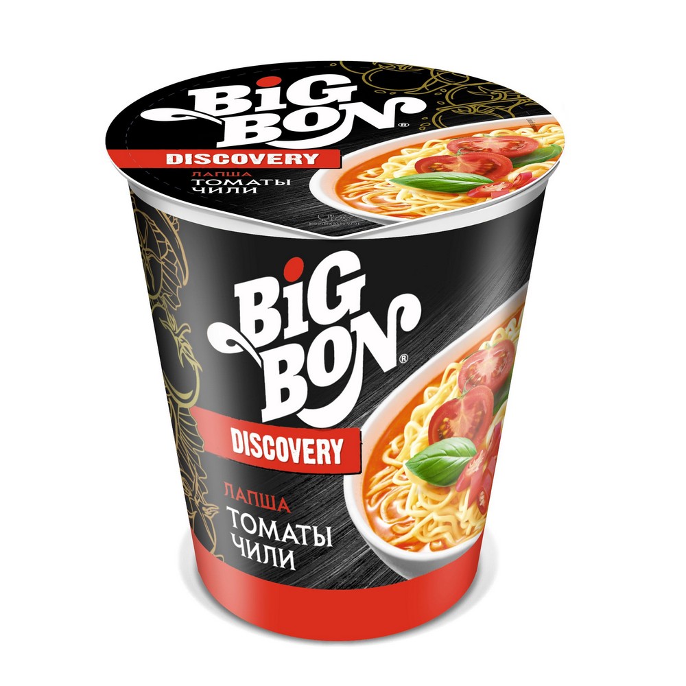 Лапша Big Bon с томатами и перцем чили 70гр купить в Красноярске с  доставкой на дом в интернет-магазине 