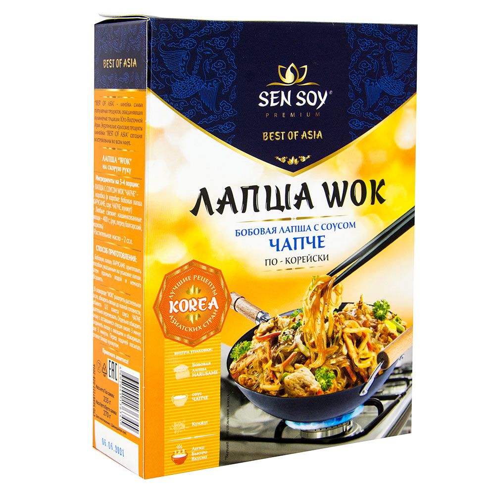 Лапша бобовая WOK Сэн Сой Harusame с соусом Chapchae и кунжутом 235г