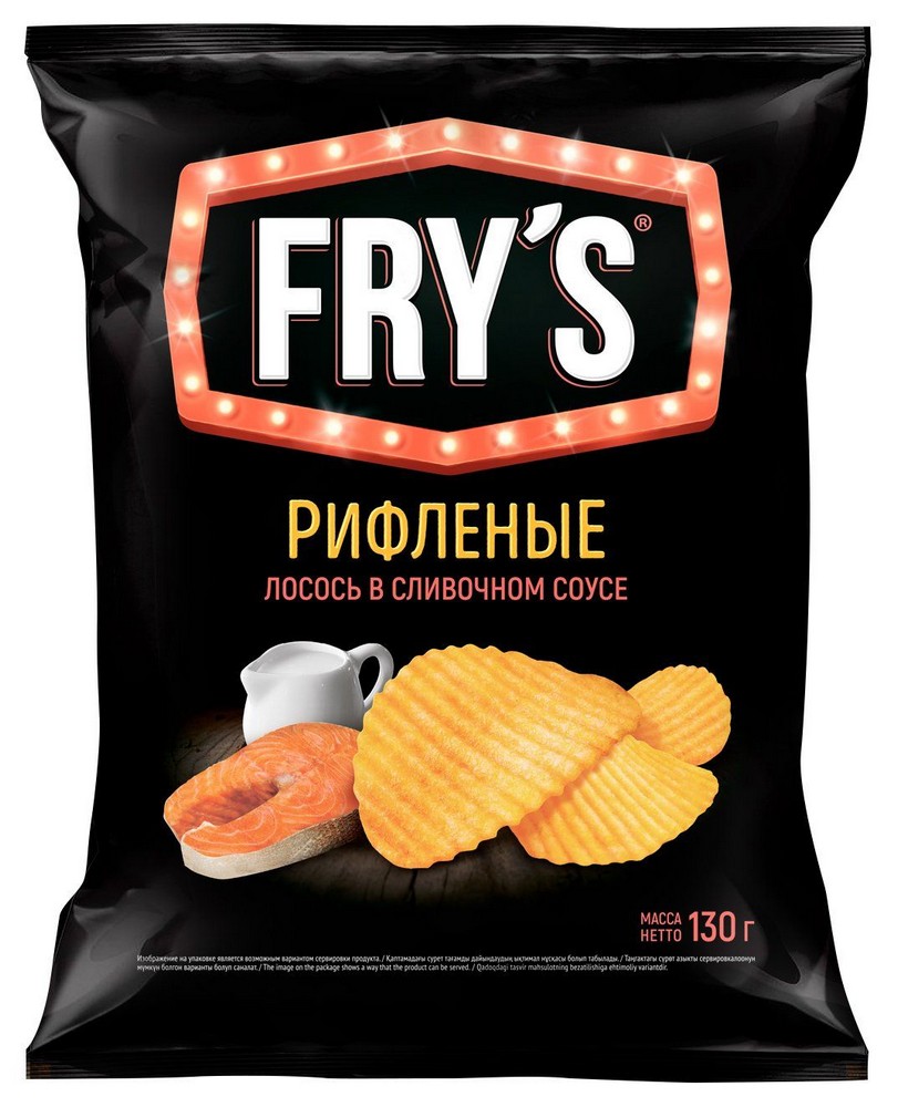 Чипсы из натурального картофеля FRY’S со вкусом Лосось в сливочном соусе  130г купить в Красноярске с доставкой на дом в интернет-магазине 