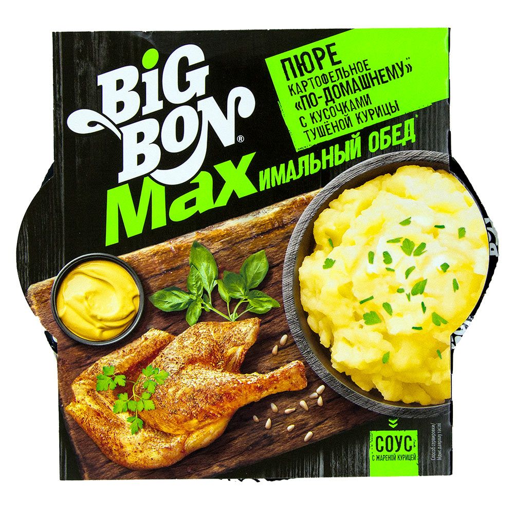 Картофельное пюре Big Bon по-домашнему с кусочками тушеной курицы. 110гр  купить в Красноярске с доставкой на дом в интернет-магазине 