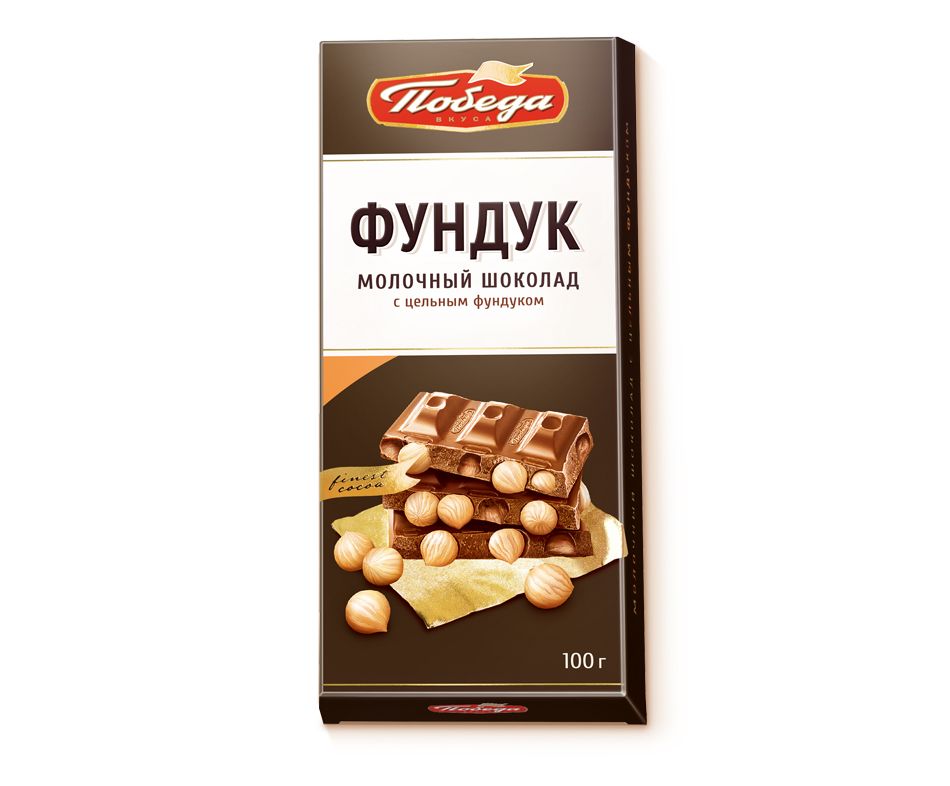 Шоколад победа вкуса 250г молочный с орехом