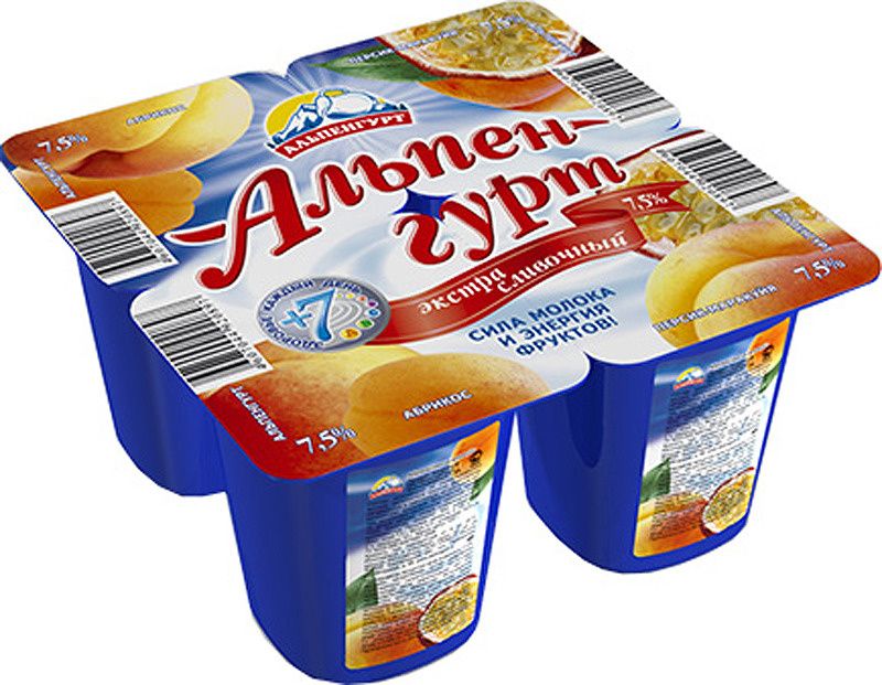 Прода п. Йогурт Альпенгурт 7.5 100г. Йогуртный продукт Альпенгурт. Йогурт Альпенгурт Экстра 100гр. Альпенгурт йогурт Экстра сливочный абрикос персик маракуйя.