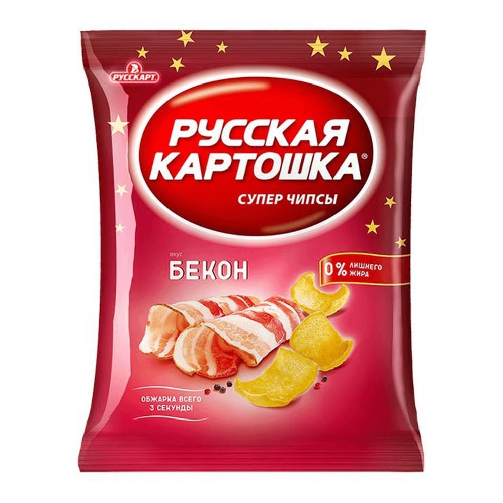 Чипсы Русская картошка со вкусом бекона 80г купить в Красноярске с  доставкой на дом в интернет-магазине 