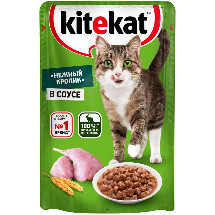 Корм Kitekat влажный в соусе для кошек курица, 85гр купить в Красноярске с  доставкой на дом в интернет-магазине 