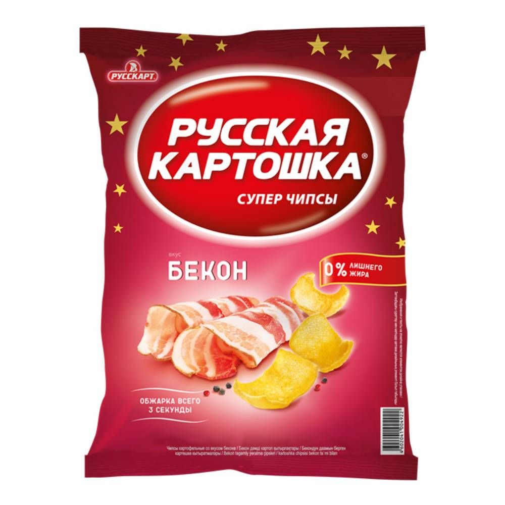 Чипсы Русская картошка со вкусом бекона 80г купить в Красноярске с доставкой  на дом в интернет-магазине 