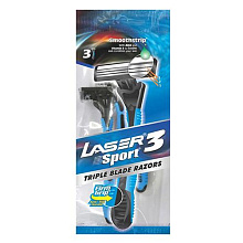 Станок для бритья одноразовый LASER Sport 3лезв 3шт
