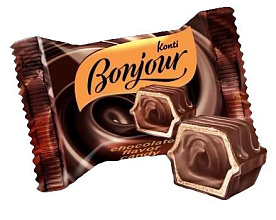 Конфеты Bonjour Konti со вкусом шоколада, 500 гр купить в Красноярске с доставкой в интернет-магазине "Ярбокс"