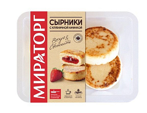 Сырники с клубничной начинкой Мираторг 280г купить в Красноярске с доставкой в интернет-магазине "Ярбокс"