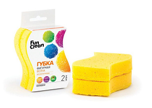 Губка для посуды Fun Clean фигурная "Волна", 2шт.