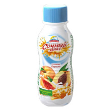 Напиток йогуртный стерилизованный Альпенгурт Сочный Микс  с соком персика бзмж 0,1% 420гр