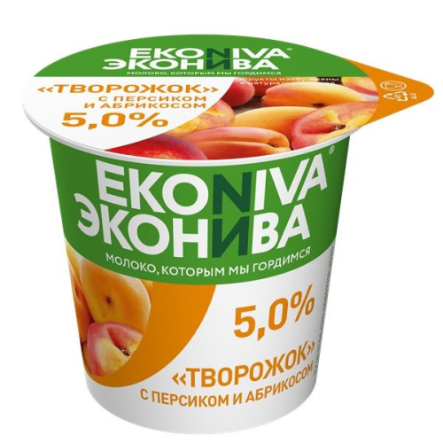 Эконива Продукт творожный со вкусом персик-абрикос 5% 125г