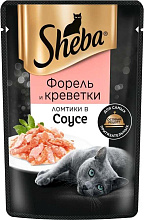 Корм Sheba ломтики в соусе Форель и кревекти, 75гр