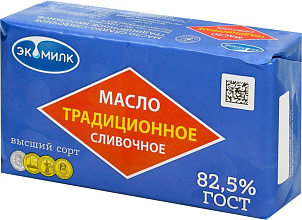 Масло сливочное Традиционное Экомилк (ромб) бзмж 82,5% 380г