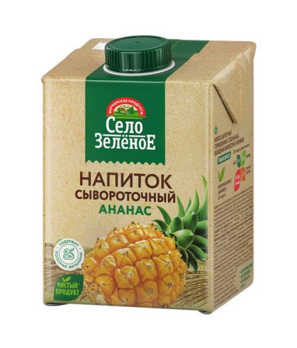 Напиток сывороточный с соком ананаса Село Зеленое 500мл
