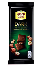 Шоколад темный Alpen Gold Dark с дробленым фундуком, 80 гр купить в Красноярске с доставкой в интернет-магазине "Ярбокс"
