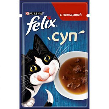 Корм Felix Суп с говядиной для кошек, 48гр