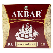 Чай черный Акбар 100 пакетиков по 2г купить в Красноярске с доставкой на дом в интернет-магазине "Ярбокс"