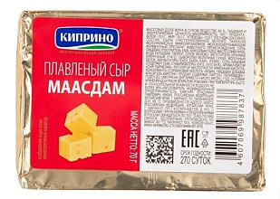 Сыр плавленый Маасдам БЗМЖ 40% Киприно 70г
