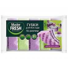 Губка для мытья посуды Master FRESH 5шт XL STRONG effect