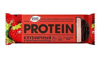 Батончик протеиновый в молочном шоколаде Smart Formula клубника, 40гр купить в Красноярске с доставкой в интернет-магазине "Ярбокс"