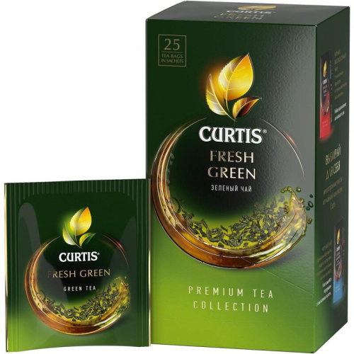 Чай зеленый Кёртис фрэш грин 25 пакетиков по 1,7г купить в Красноярске с доставкой на дом в интернет-магазине "Ярбокс"