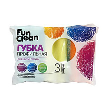 Губка для мытья посуды Fun Clean 3шт профильная