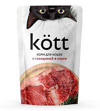 Корм для кошек с говядиной в соусе Kott 75г