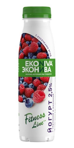Эконива Йогурт питьевой со вкусом черника-малина 2,5% 300г