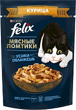 Корм Felix Мясные ломтики влажный в соусе для кошек Курица, 75гр