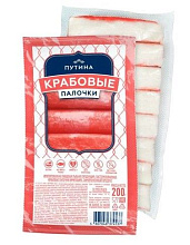 Крабовые палочки Путина замороженные 200г купить в Красноярске с доставкой на дом в интернет-магазине "Ярбокс"
