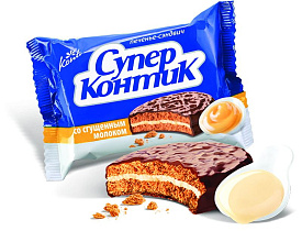 Печенье Супер Контик со сгущенным молоком Конти 50г купить в Красноярске с доставкой в интернет-магазине "Ярбокс"
