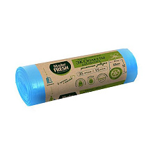 Пакеты для мусора Master FRESH ЭКО 35л 15шт RECYCLING с завязками (голубые)