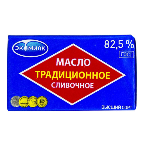 Масло Экомилк традиционное (ромб) бзмж 82,5% 180г
