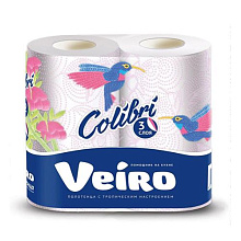 Полотенца бумажные кухонные Veiro Colibri 3-сл 2 рулона белый