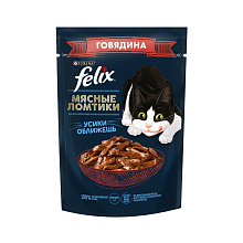 Корм для кошек влажный мясные ломтики Felix говядина, 75г