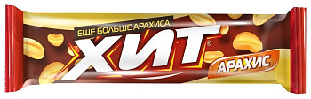 Батончик молочный Хит с карамельно и арахисом, 50 гр купить в Красноярске с доставкой в интернет-магазине "Ярбокс"