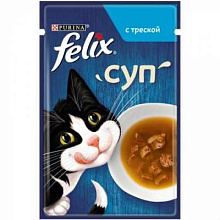 Корм Felix Суп с треской для кошек, 48гр