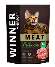 Сухой корм Winner Meat с сочным ягненком для взрослых кошек старше 1 года 300г