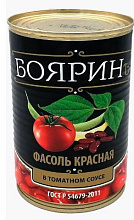 Фасоль красная Бояринъ в томатном соусе ж/б, 425 мл