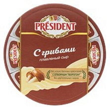 Сыр плавленый с грибами 45% Президент 140г