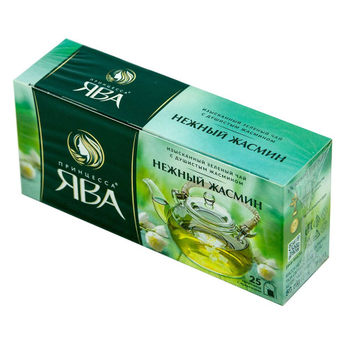Чай зеленый Принцесса Ява нежный жасмин 25 пакетиков по 2г купить в Красноярске с доставкой на дом в интернет-магазине "Ярбокс"
