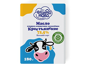 Масло Филимоново сливочное "Крестьянское" 72,5%, бзмж 180г