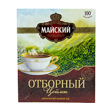 Чай черный Майский отборный цейлон 100 пакетиков по 2г купить в Красноярске с доставкой на дом в интернет-магазине "Ярбокс"
