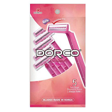 Станок для бритья  одноразовый женский  DORKO 2 лезвия  увлажняющая полоса фиксирующая  головка 5шт/
