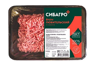 Фарш свиной любительский ТМ СибАгро 400гр купить в Красноярске с доставкой в интернет-магазине "Ярбокс"