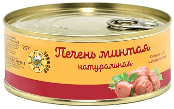 Печень минтая натуральная 230г купить в Красноярске с доставкой на дом в интернет-магазине "Ярбокс"