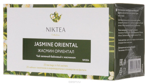 Чай зеленый Никти Жасмин ориентал 25 пакетиков по 1,75г купить в Красноярске с доставкой на дом в интернет-магазине "Ярбокс"