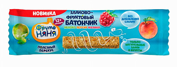 Батончик злаково-фруктовый ФрутоНяня, 25 гр купить в Красноярске с доставкой в интернет-магазине "Ярбокс"