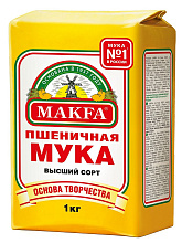 Мука пшеничная Макфа высший сорт 1кг купить в Красноярске с доставкой в интернет-магазине "Ярбокс"